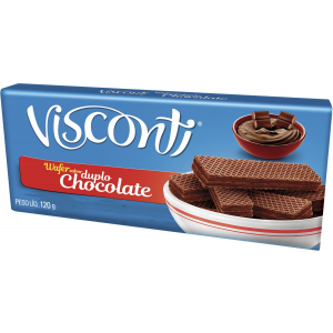 BISCOITO WAFER DUPLO CHOCOLATE VISCONTI 120G