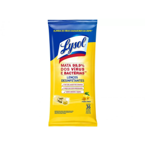 LENÇOS DESINFETANTES LYSOL WIPES PODER CRÍTICO COM 36 UNIDADES
