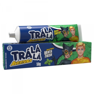 CREME DENTAL TRÁ LÁ LÁ AVENTURA COM FLÚOR MENTA FRESH 50G