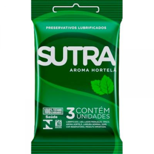 PRESERVATIVOS LUBRIFICADOS DE HORTELÃ SUTRA 3 UNIDADES