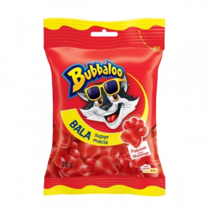 BALA BUBBALOO PATINHAS DE MORANGO COM  20G