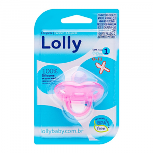 CHUPETA LOLLY SPECIAL CAPA SILICONE ROSA TAMANHO 1  