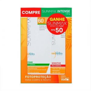 KIT PROTETOR SOLAR SUNMAX FLUID FPS60 120g + PROTETOR SOLAR SENSITIVE FPS50 25ml