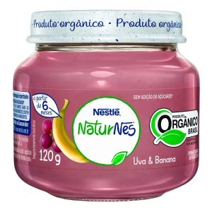PAPINHA ORGÂNICA NESTLÉ NATURNES UVA E BANANA COM 120G