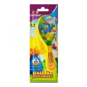 KIT ESCOVA +PENTE CONDOR GALINHA PINTADINHA 
