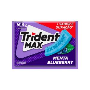 CHICLETE TRIDENT MAX MENTA BLUEBERRY 16G 5 UNIDADES