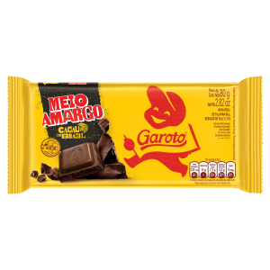 CHOCOLATE  GAROTO BARRA MEIO AMARGO 80G