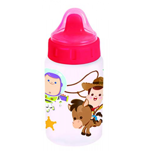 COPO COM TAMPA VÁLVULA REDUTORA DE PINGOS COM CANUDO RETRATIL BABY GO TOY STORY COM 340ML