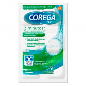 LIMPADOR DE DENTADURA COREGA TABS COM 6 COMPRIMIDOS EFERVESCENTES