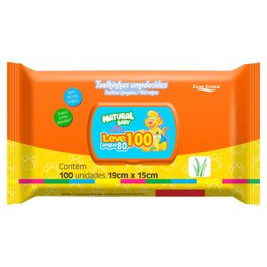 LENÇO UMEDECIDO NATURAL BABY 100 UNIDADES