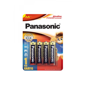 PILHA PANASONIC POWER ALCALINA AA3+1 COM 4 UNIDADES