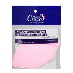 MÁSCARA DE PROTEÇÃO RESPIRATÓRIA ROSA SANTA CLARA COM 1 UNIDADE