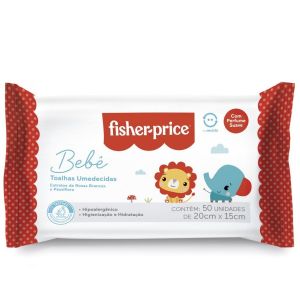 TOALHA UMEDECIDA FISHER PRICE COM 50 UNIDADES COM PERFUME