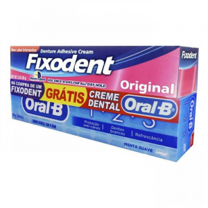 KIT FIXODENT ORIGINAL 68G + CREME DENTAL ORAL B