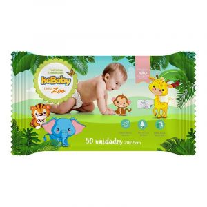 LENÇO UMEDECIDO  ISABABY ZOO COM 50 UNIDADES