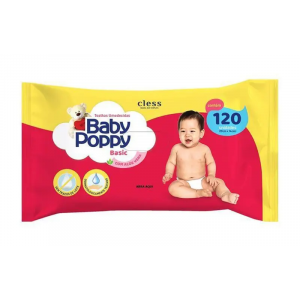 LENÇO UMEDECIDO BABY POPPY BASIC 120 UNIDADES