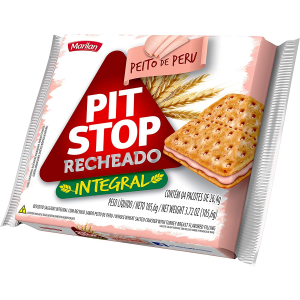 BISCOITO RECHEADO INTEGRAL PIT STOP PEITO DE PERÚ MARILAN 105G