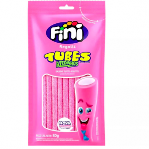 BALA FINI TUBES SABOR TUTTI FRUTTI AZEDINHOS COM 80G