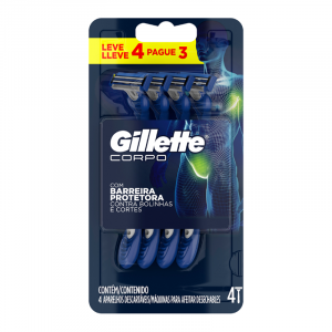 APARELHO PARA BARBEAR GILLETTE CORPO LEVE 4 PAGUE 3