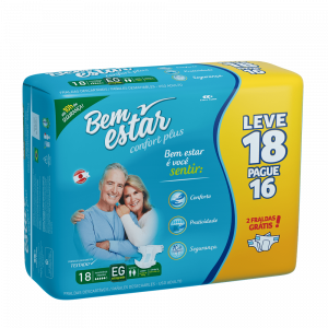FRALDA GERIÁTRICA BEM ESTAR CONFORT EG LEVE 18 PAGUE 16