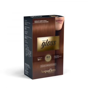 ACQUAFLORA COLORAÇÃO CREME HIDRA GLOSS 8.4 LOURO CLARO ACOBREADO