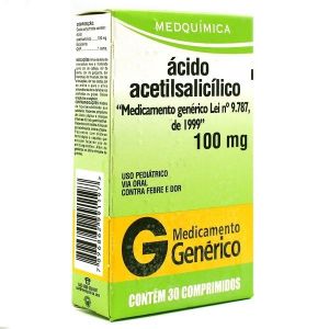 ÁCIDO ACETILSALICÍLICO 100MG COM 30 COMPRIMIDOS - MEDQUIMICA