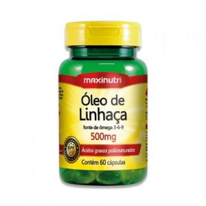 ÓLEO DE LINHAÇA 500MG COM 60 CÁPSULAS MAXINUTRI