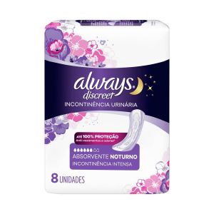 ABSORVENTE NOTURNO ALWAYS DISCREET COM 8 UNIDADES