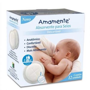 ABSORVENTE PARA SEIOS AMAMENTE COM 12 UNIDADES