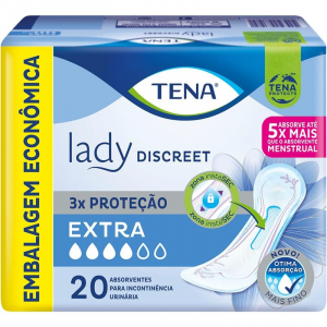 ABSORVENTE GERIÁTRICO TENA LADY DISCREET EXTRA - 20 UNIDADES