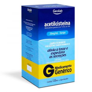 ACETILCISTEINA XAROPE 20MG COM 120ML - GEOLAB