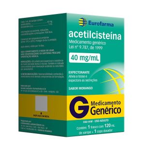 ACETILCISTEINA XAROPE 40MG COM 120ML - EUROFARMA