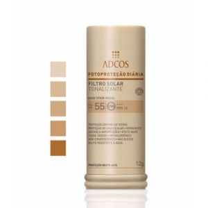 ADCOS FILTRO SOLAR TONALIZANTE FPS55 BASE STICK PEACH 12G