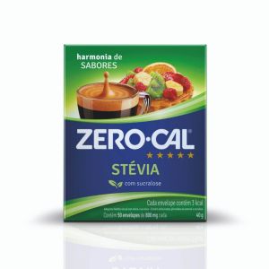 ADOÇANTE EM PÓ ZERO-CAL STEVIA - 50 SACHÊS DE 800MG CADA