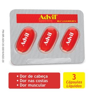 ADVIL EXTRA ALIVIO IBUPROFENO 400MG COM 3 CÁPSULAS