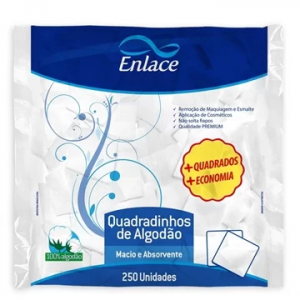 ALGODÃO ENLACE QUADRADINHOS COM 250 UNIDADES