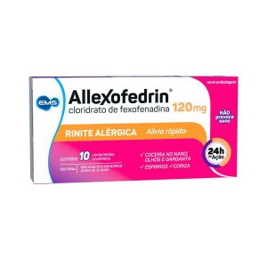 ALLEXOFEDRIN CLORIDRATO DE FEXOFENADINA 120MG COM 10 COMPRIMIDOS