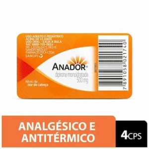 ANADOR 500MG COM 4 COMPRIMIDOS