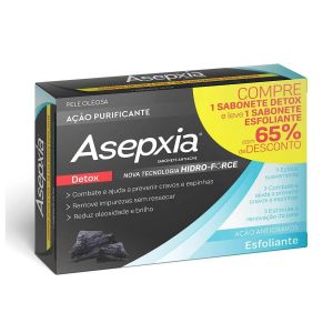 KIT SABONETE EM BARRA ASEPXIA DETOX + SABONETE EM BARRA ESFOLIANTE COM 2 UNIDADES