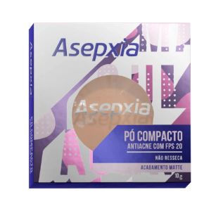 PÓ COMPACTO ASEPXIA ANTIACNE COR BEGE CLARO FPS 20 COM 10G