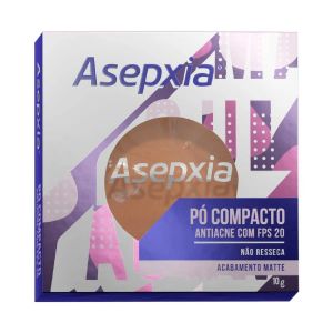 PÓ COMPACTO ASEPXIA ANTIACNE COR BEGE ESCURO FPS 20 COM 10G
