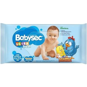BABYSEC TOALHAS UMEDECIDAS ULTRAFRESH GALINHA PINTADINHA AZUL COM 46 UNIDADES