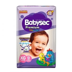 FRALDA BABYSEC PREMIUM GALINHA PINTADINHA XG COM 12 UNIDADES