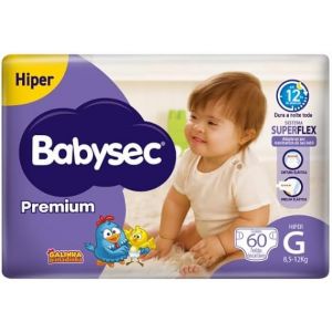 BABYSEC FRALDA PREMIUM HIPER G COM 60 UNIDADES