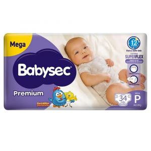 FRALDA BABYSEC ULTRASEC GALINHA PINTADINHA PREMIUM P COM 34 UNIDADES