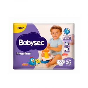 FRALDA BABYSEC GALINHA PINTADINHA PREMIUM HIPER XG COM 56 UNIDADES