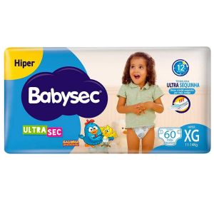 FRALDA BABYSEC ULTRASEC GALINHA PINTADINHA HIPER XG COM 60 UNIDADES