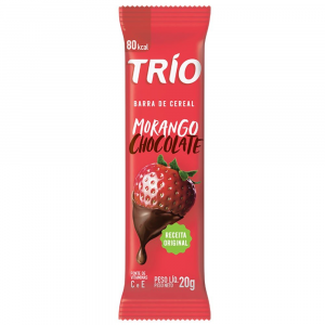 BARRA DE CEREAIS TRIO CHOCOLATE COM MORANGO  25G