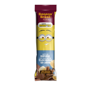 BARRA DE FRUTAS BANANA BRASIL KIDS MINIONS BANANA E CHOCOLATE AO LEITE 22G