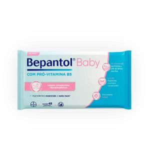 LENÇO UMEDECIDO BEPANTOL BABY HIPOALERGÊNICO COM PRÓ VITAMINA B5 SEM FRAGRÂNCIA COM 48 UNIDADES
